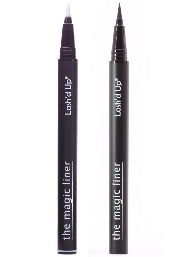 Lash'd Up 2 In 1 Lash Glue & Eyeliner (Extra Strength Clear & Black 2Pcs) Glue Liner Pen Waterproof For False Lashes Strong Hold 0.06 Oz. (2 Pcs) - Image 2