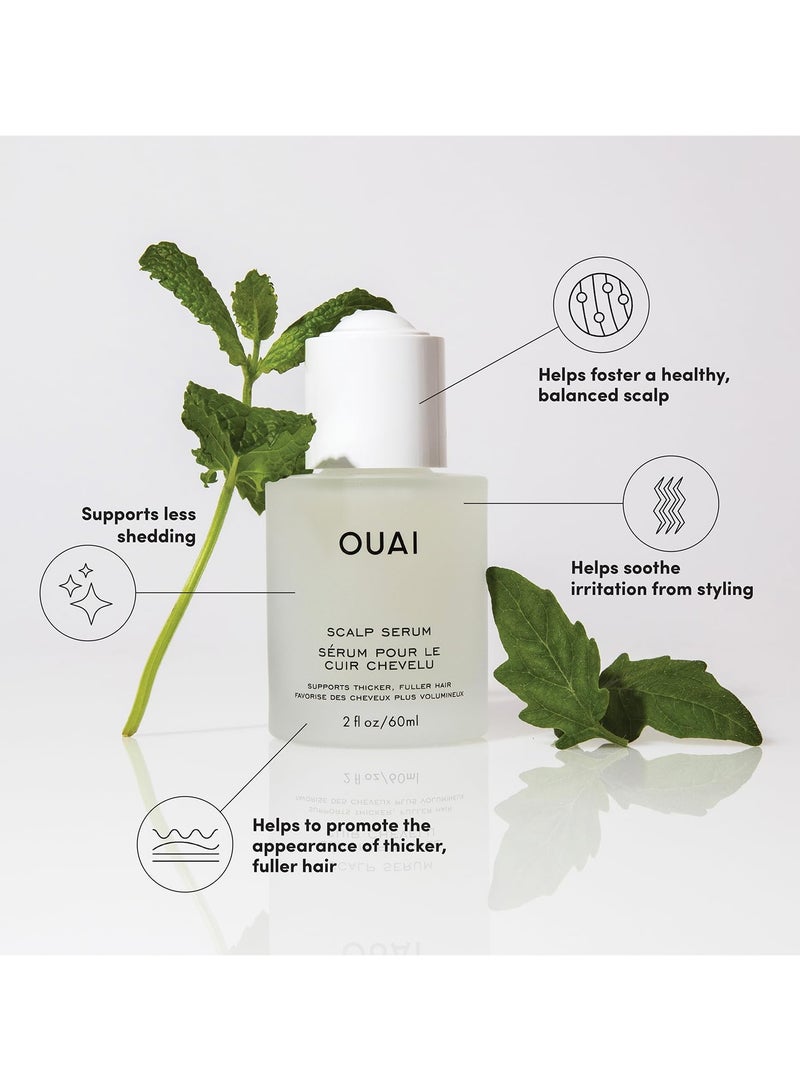 Ouai Scalp Serum - Balancing Hair Serum with Red Clover Extract, Siberian Ginseng and Peptides for Thicker and Fuller-Looking Hair - Paraben, Phthalate and Sulfate Free Scalp Care (2 Fl Oz) - Image 2