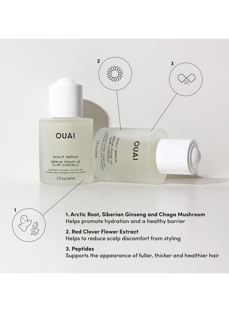 Ouai Scalp Serum - Balancing Hair Serum with Red Clover Extract, Siberian Ginseng and Peptides for Thicker and Fuller-Looking Hair - Paraben, Phthalate and Sulfate Free Scalp Care (2 Fl Oz) - Image 3