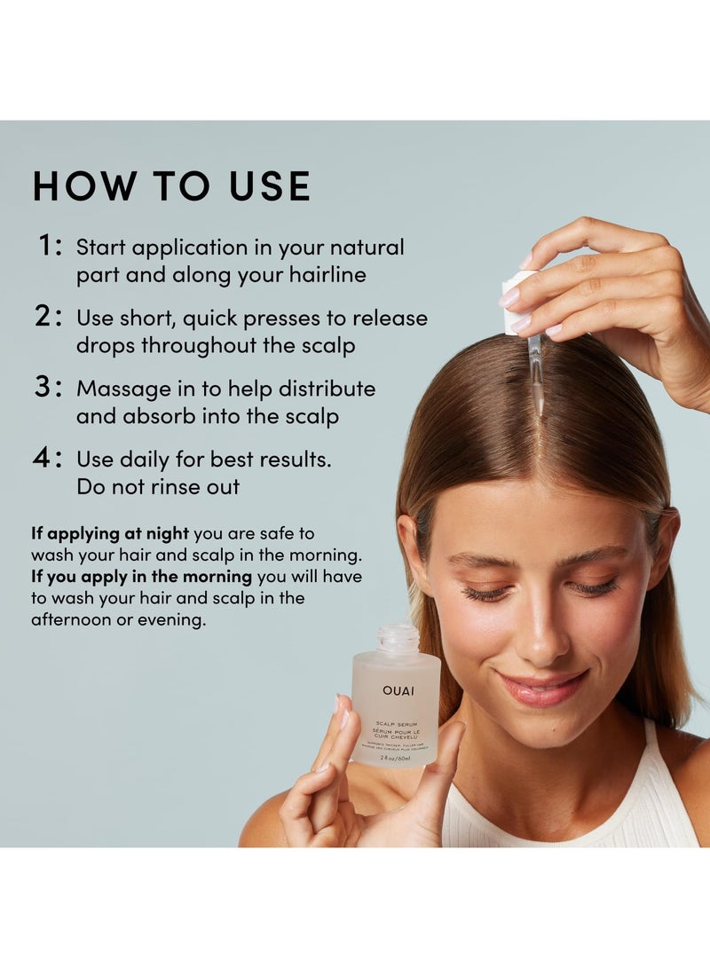 Ouai Scalp Serum - Balancing Hair Serum with Red Clover Extract, Siberian Ginseng and Peptides for Thicker and Fuller-Looking Hair - Paraben, Phthalate and Sulfate Free Scalp Care (2 Fl Oz) - Image 4