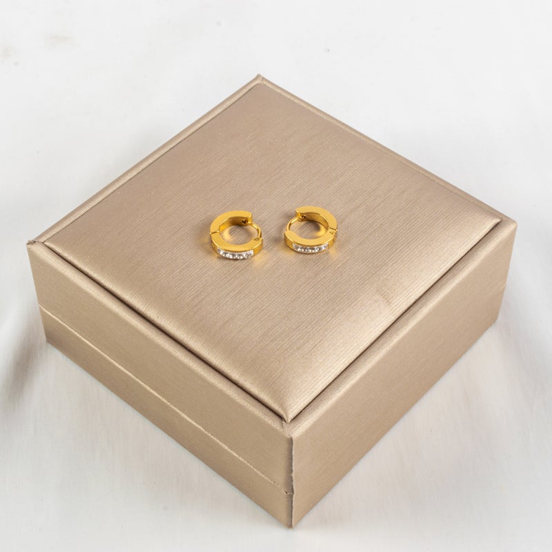 Golden Zirconic Stainless Steel Earring