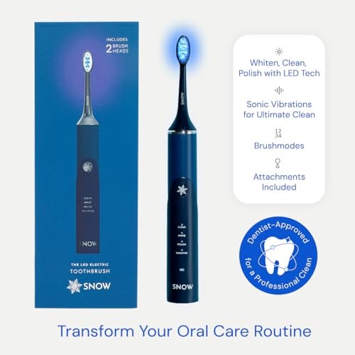 SNOW LED Whitening Electric Toothbrush | Dentist-Designed Electric Toothbrush for Adults | Sonic Technology, LED Light, Modes, Timer, Rechargeable Plaque Removal & Teeth Whitening Polar Blue Gen2 - Image 2