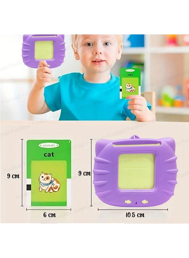 فنبلاست بطاقات تعليمية ناطقة من فن بلاست للأطفال، ألعاب تعليمية للأطفال، بطاقات تعليمية باللغة الإنجليزية، ألعاب تعليمية مونتيسوري للأطفال من عمر سنتين إلى أربع سنوات، أولاد وبنات - ١١٢ بطاقة مزدوجة الجوانب (أرجوانية) - Image 2