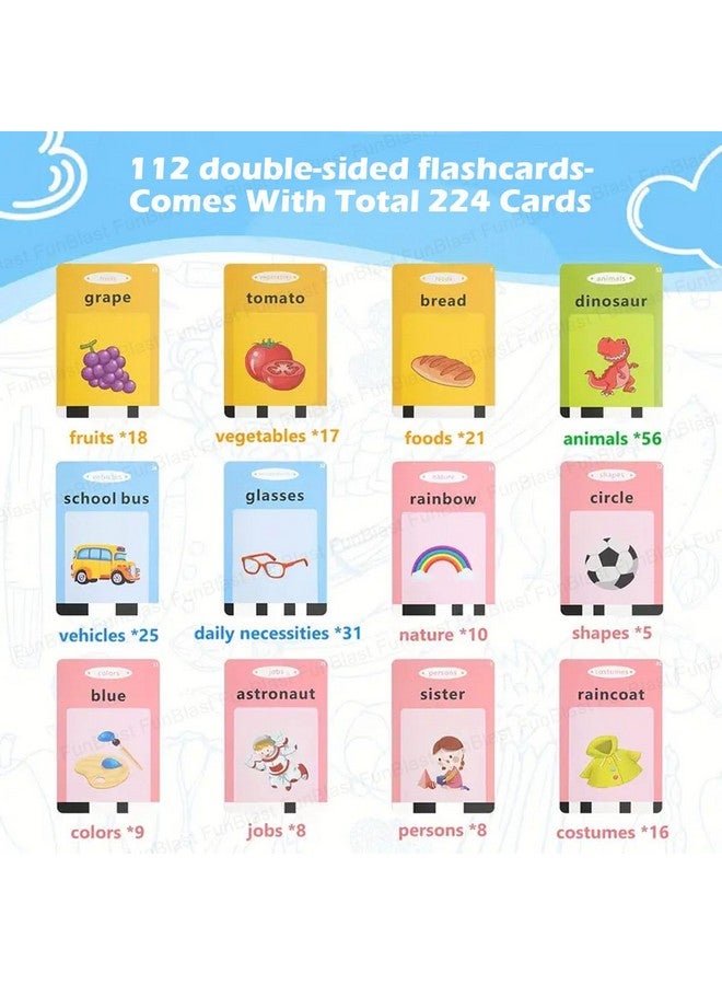 فنبلاست بطاقات تعليمية ناطقة من فن بلاست للأطفال، ألعاب تعليمية للأطفال، بطاقات تعليمية باللغة الإنجليزية، ألعاب تعليمية مونتيسوري للأطفال من عمر سنتين إلى أربع سنوات، أولاد وبنات - ١١٢ بطاقة مزدوجة الجوانب (أرجوانية) - Image 5