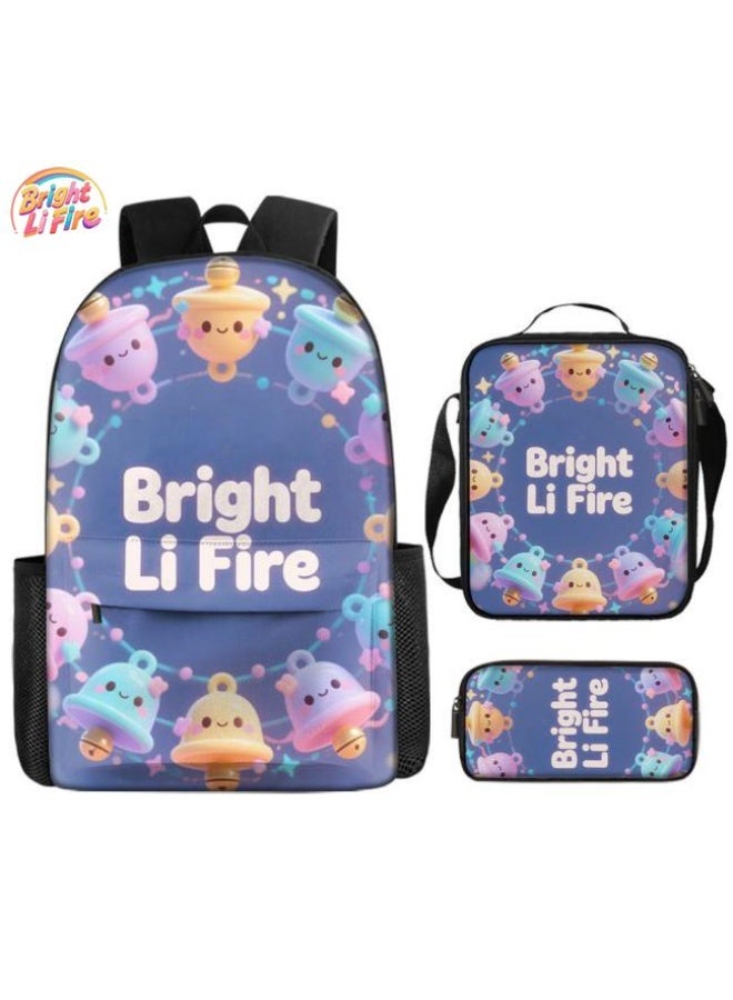 واضح من النار حقيبة كرتونية من ثلاث قطع، يسهل التعامل معها في مناسبات مختلفة (متوفرة للطلاب والأطفال والأصدقاء في النزهايات وتسلق الجبال والتعليم المدرسي وما إلى ذلك) | الكتفين + حقائب اليد + حقائب القرطاسية | موسم العودة إلى المدرسة / هدايا المهرجان - 6 - Image 1