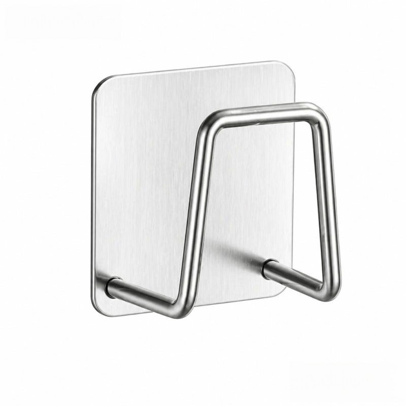 1pc/3pcs/4pcs/5pcs Multiple Specifications Available Stainless Steel Sink Sponge Rack Self-Adhesive No-Punching Kitchen Storage Rack Household Countertop Rag Sponge Draining Rack Thickened Durable Metal Material Kitchen Cleaning Supplies Neat Storag - Image 2
