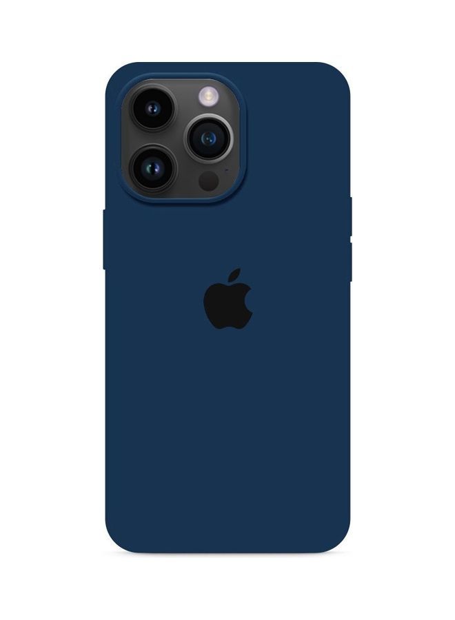 NIBEMINENT Silicone Case Cover Liquid Gel Soft Ultra Slim Shockproof Back Full Body Protection For Apple iPhone 14 Pro Max 6.7 inch Dark Blue  - Image 1