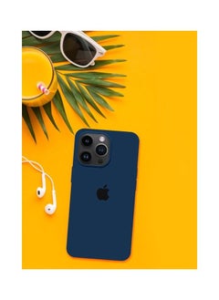 NIBEMINENT Silicone Case Cover Liquid Gel Soft Ultra Slim Shockproof Back Full Body Protection For Apple iPhone 14 Pro Max 6.7 inch Dark Blue  - Image 5