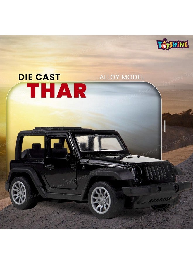 Toyshine سيارة لعبة طراز ثار مقياس 1:32 مصنوعة من المعدن مع وظيفة السحب للخلف وميزة فتح الأبواب للأطفال من 3 سنوات فما فوق، باللون الأسود - Image 5