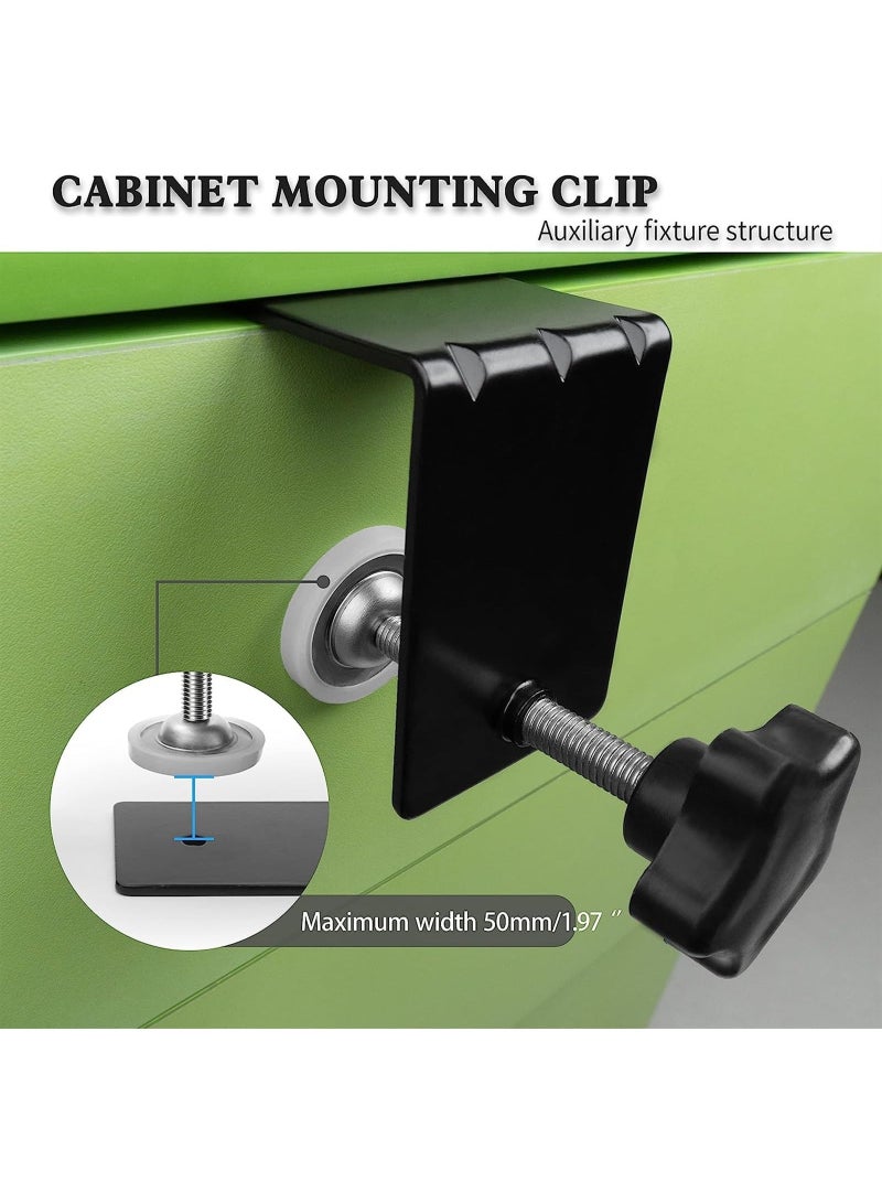 4PCS Drawer Front Panel Installation Clamps Cabinet Hardware Jig C Clamps Thicker Drawer Drill Hole Guide U Clamp with Big Silicone Protective Pads  - Image 3