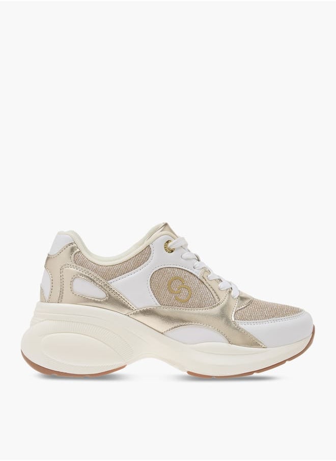 Celeste Women's Monogram Print Sneakers with Lace-Up Closure  - Image 3