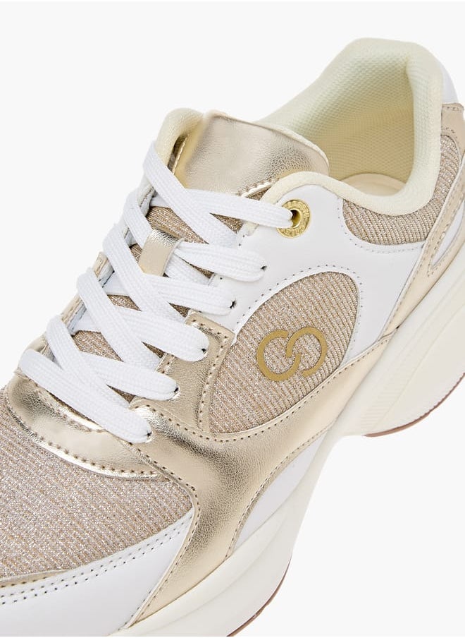 Celeste Women's Monogram Print Sneakers with Lace-Up Closure  - Image 4