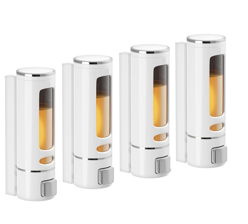 EVGREF Wall Mounted soap Shampoo Liquid Dispenser(400 ML, White) (Pack of 4) - Image 1