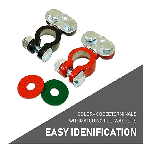 Sodcay 2 PCS Cable Terminal Clamp Connectors, Cables Terminal Connectors Kit, Fit for Cars, Vans, Trucks (Silver) - Image 2
