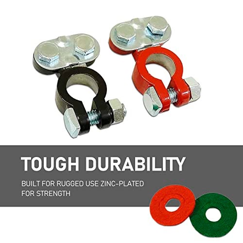 Sodcay 2 PCS Cable Terminal Clamp Connectors, Cables Terminal Connectors Kit, Fit for Cars, Vans, Trucks (Silver) - Image 3