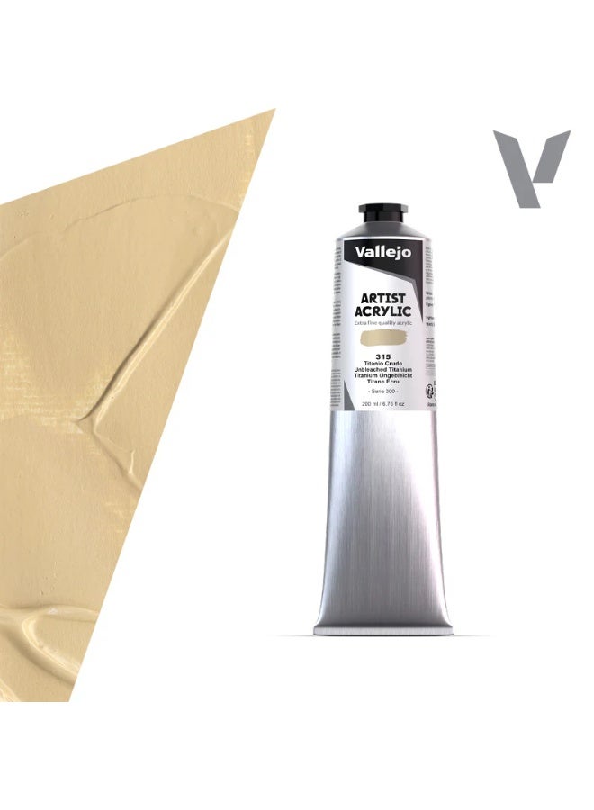 ألوان أكريليك فنية - تيتانيوم غير مبيض، أكريليك احترافي عالي الصبغة، ٢٠٠ مل