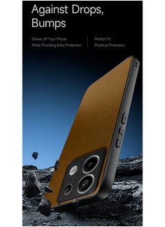 Wtech Hard Back Fabric Texture Side TPU Case Cover For Xiaomi Redmi Note 13 Pro 5G 2023 Brown  - Image 4