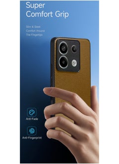 Wtech Hard Back Fabric Texture Side TPU Case Cover For Xiaomi Redmi Note 13 Pro 5G 2023 Brown  - Image 2