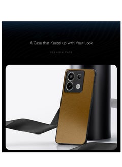 Wtech Hard Back Fabric Texture Side TPU Case Cover For Xiaomi Redmi Note 13 Pro 5G 2023 Brown  - Image 3