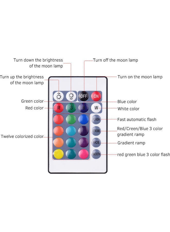 نيبمينينت مصباح كبير على شكل قمر بطبعة ثلاثية الأبعاد بعدد 16 لوناً زاهياً متعدد الألوان - Image 3