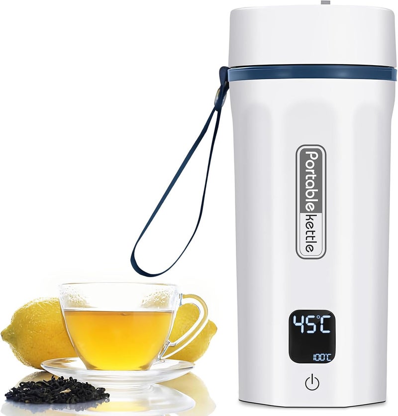 YIMI Portable Electric Kettle for Travel, 550ml Small Water Boiler for Tea Coffee Milk, 400W Stainless Steel Mini Water Kettle Heater with 6 Adjustable Temperature, Keep Warm, Auto Off for Trip, Office,Car - Image 1