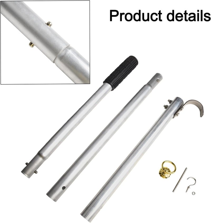 Ladder Pull System Kit with 40in Attic Extension Pole and Steel Hook, 304 Steel Splicing Loft Stair and Space Saving Storage in Home - Image 4