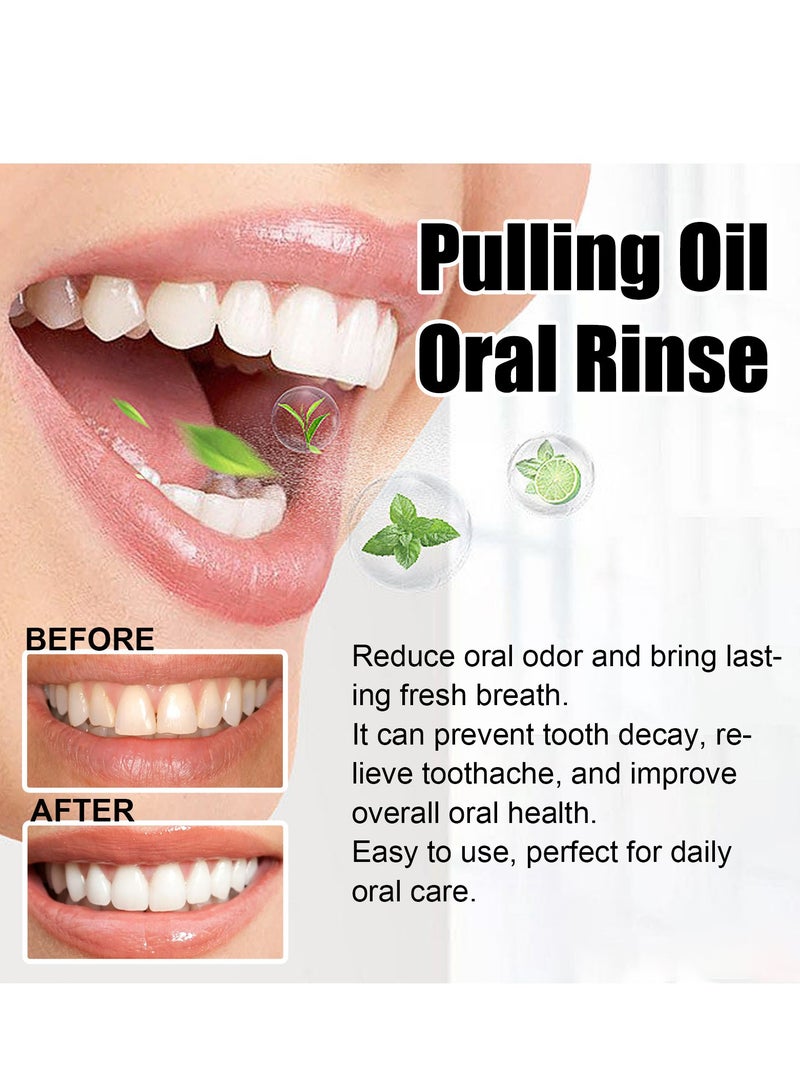 إيلهو زيت جوز الهند والنعناع لتعزيز صحة الفم، غسول للفم لعلاج رائحة الفم الكريهة للبالغين، سحب الزيت بجوز الهند للأسنان واللثة، غسول فم للمساعدة في إنعاش النفس، تبييض الأسنان، العناية الطبيعية بالفم - Image 4