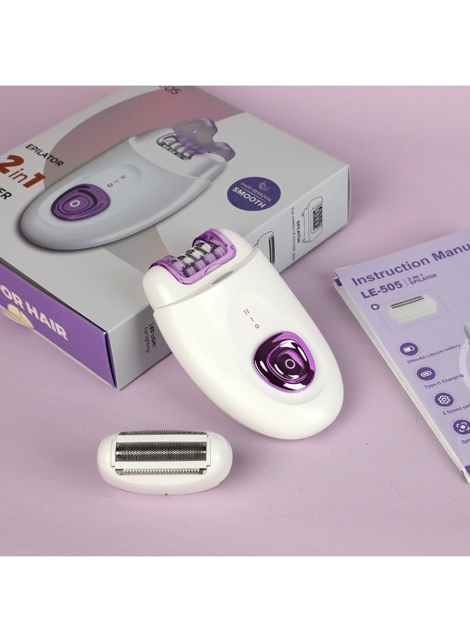 ماكينة إزالة الشعر/الحلاقة الكهربائية للنساء 2 في 1 - Image 5