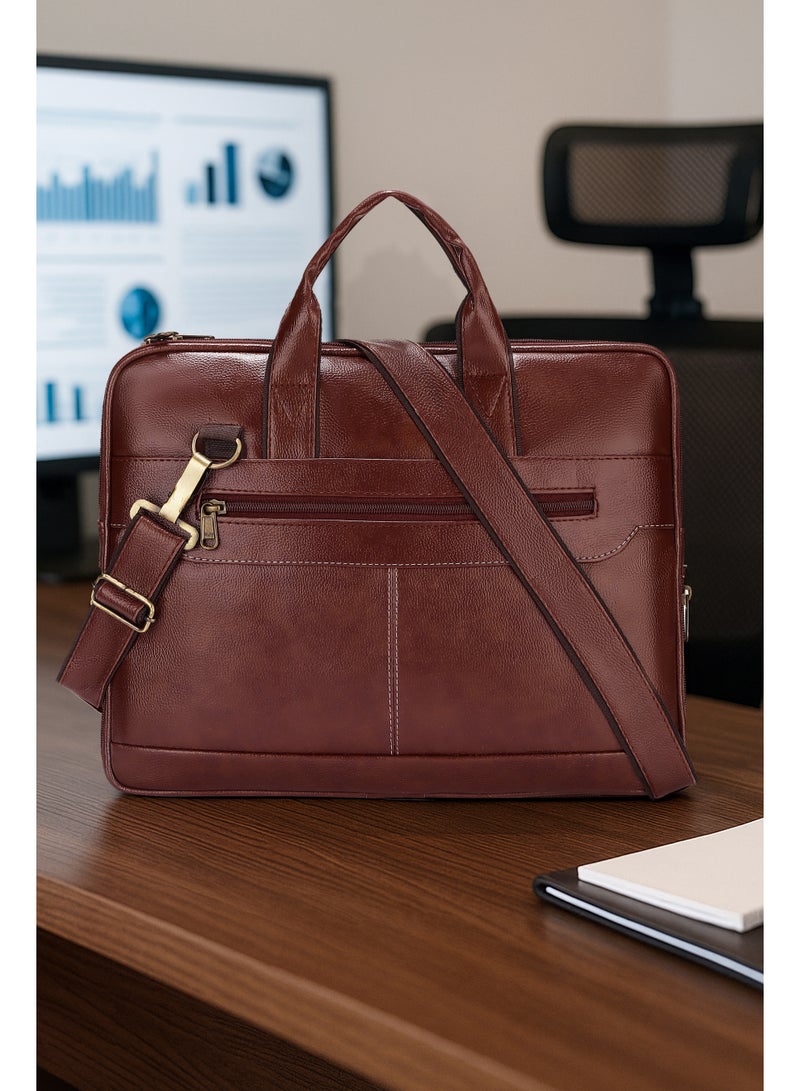 POGAGO Men’s Synthetic Leather Laptop Messenger Bag – Perfect Blend of Style & Functionality - Image 2