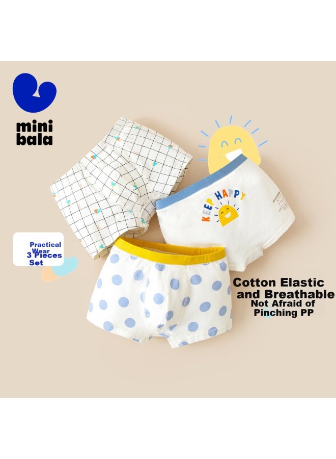 Minibala Boys' Pure Cotton Children's Underwear, Comfortable And Breathable, No Wedgie, Boxer Briefs, Class A Antibacterial - Image 1