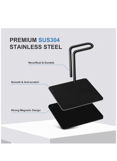 Generic Strong Magnetic Paper Towel Holder Refrigerator, Upgraded Version Magnet Rv Paper Towel Holder Wall Mount for Fridge and Grill, Pegboard Hanging Paper Towel Holder, Premium Black Stainless Steel  - Image 2