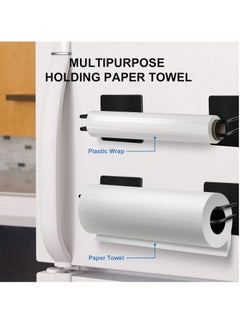 Generic Strong Magnetic Paper Towel Holder Refrigerator, Upgraded Version Magnet Rv Paper Towel Holder Wall Mount for Fridge and Grill, Pegboard Hanging Paper Towel Holder, Premium Black Stainless Steel  - Image 5
