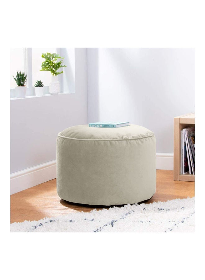 House One Velvet Round Bean Bag Pouffe - Gray - Image 1
