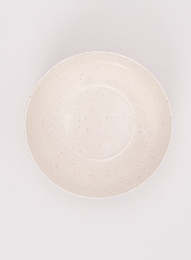 Bright Designs Bright Designs Melamine Round Serving Bowl  Set of 3 with fork and spoon  Creamy with brown  - Image 3
