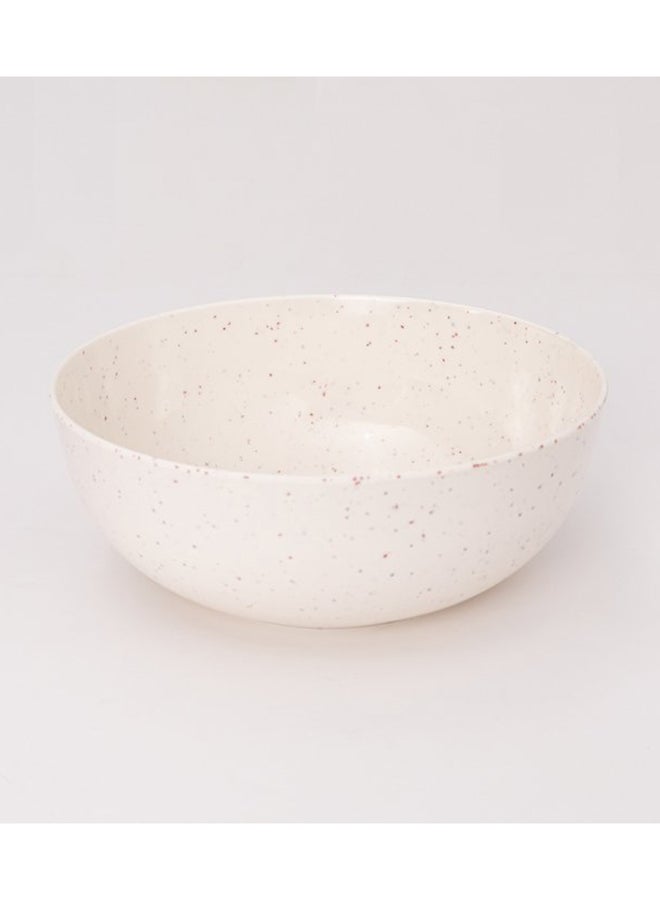 Bright Designs Bright Designs Melamine Round Serving Bowl  Set of 3 with fork and spoon  Creamy with brown  - Image 2