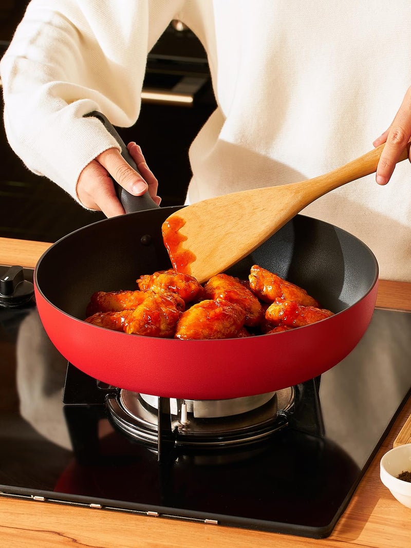 Meyer Bauhaus Nonstick Open Frypan, 24 cm, Red - Image 2