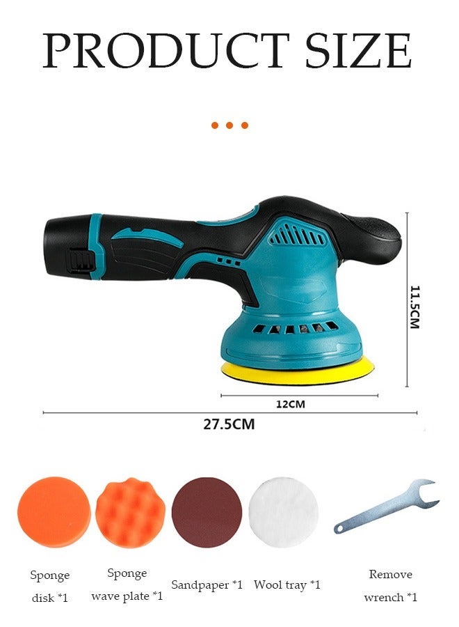 DUNISO Cordless Car Buffer Polisher Machine Kit with 1PCS 12V 2.6Ah Rechargeable Batteries, 8 Variable Speed 2800-5500RPM, Portable Polishing Waxer for Detailing/Waxing - Image 3