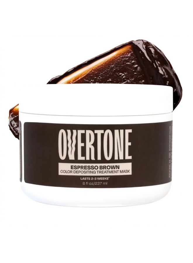 Overtone Semi Permanent Hair Color Conditioner Espresso Brown 8 oz Nourishing DamageFree Color Depositing Mask for All Hair Types with Shea Butter Coconut Oil Vegan CrueltyFree - Image 3