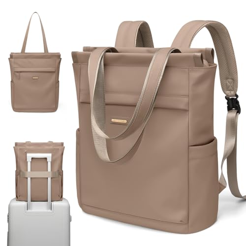 GOLF SUPAGS Convertible Laptop Backpack for Women Casual Daypack Notebook Tote Bag for Work College Travel Leisure Champagne - Image 1