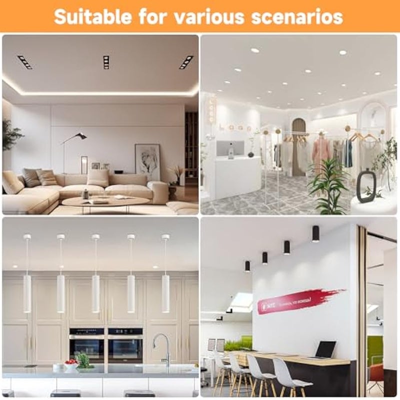 V.nice 6pcs 20W LED Downlight Module – Warm White 3000K, Replaceable Spotlight Core, 1600LM Aluminium Housing, Ceiling Recessed Surface Pendant Mount - Black - Image 5