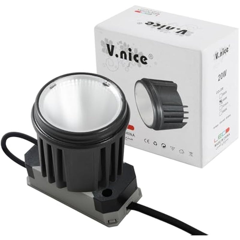 V.nice 6pcs 20W LED Downlight Module – Warm White 3000K, Replaceable Spotlight Core, 1600LM Aluminium Housing, Ceiling Recessed Surface Pendant Mount - Black - Image 1