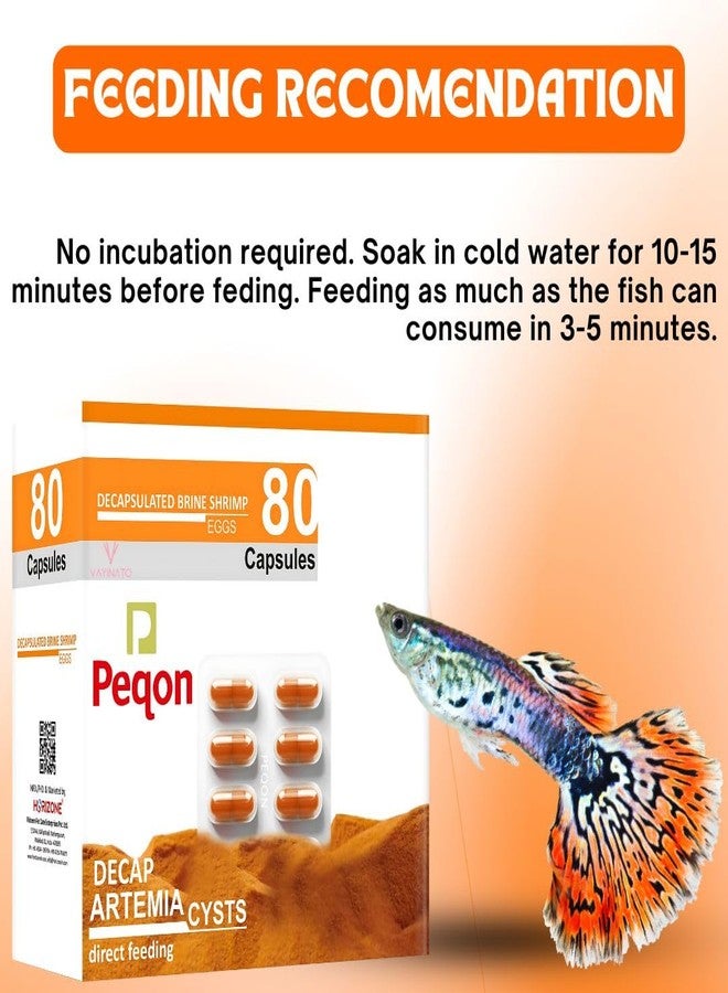 VAYINATO® (8 Strips-80 Capsules) Peqon Decapsulated Brine Shrimp Eggs, No Hatching Required | Shell-Free, High-Protein Nutritional Feed - Image 3