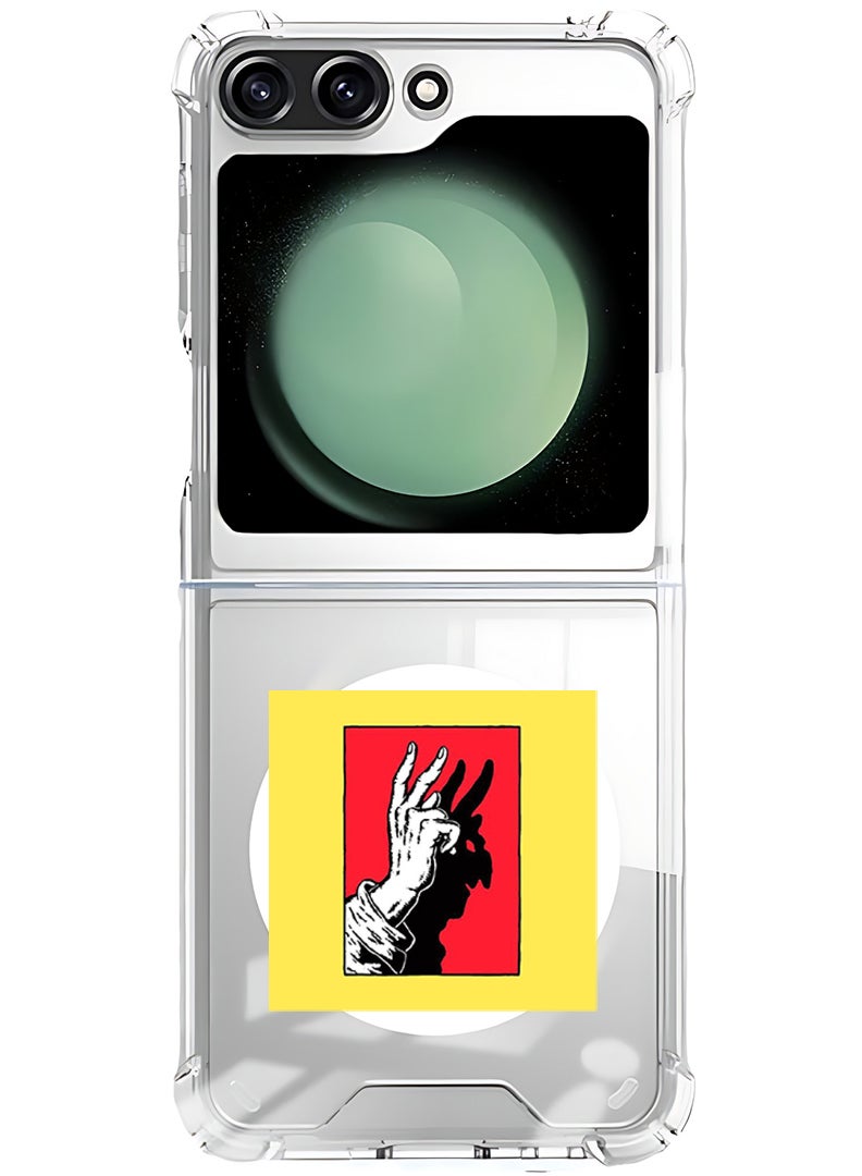 Theodor Magnetic Case for Samsung Galaxy Z Flip 5 Compatible with MagSafe Wireless Charging, Shockproof Phone Bumper Cover Peace - Image 1