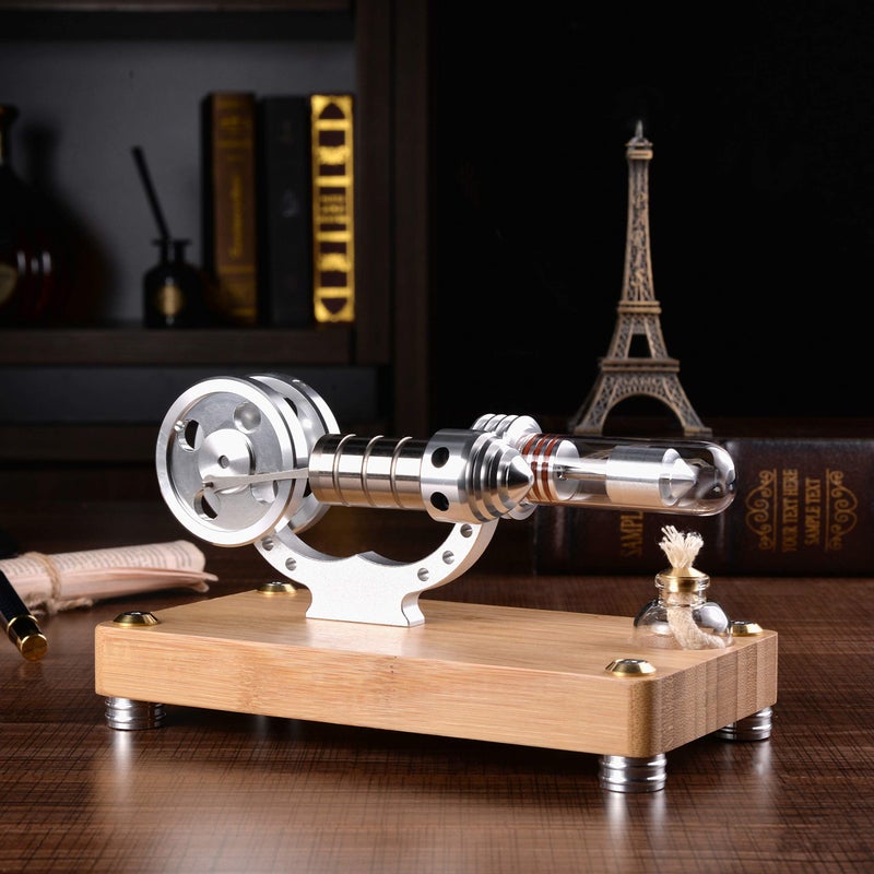 Sunnytech محرك ستيرلنغ بالهواء الساخن من سانيتيك مع عجلتين مزدوجتين لعبة تعليمية مولد طاقة كهربائية M14-06-S - Image 2