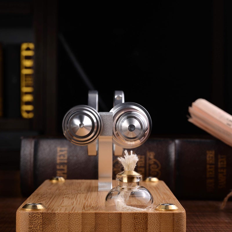 Sunnytech محرك ستيرلنغ بالهواء الساخن من سانيتيك مع عجلتين مزدوجتين لعبة تعليمية مولد طاقة كهربائية M14-06-S - Image 4