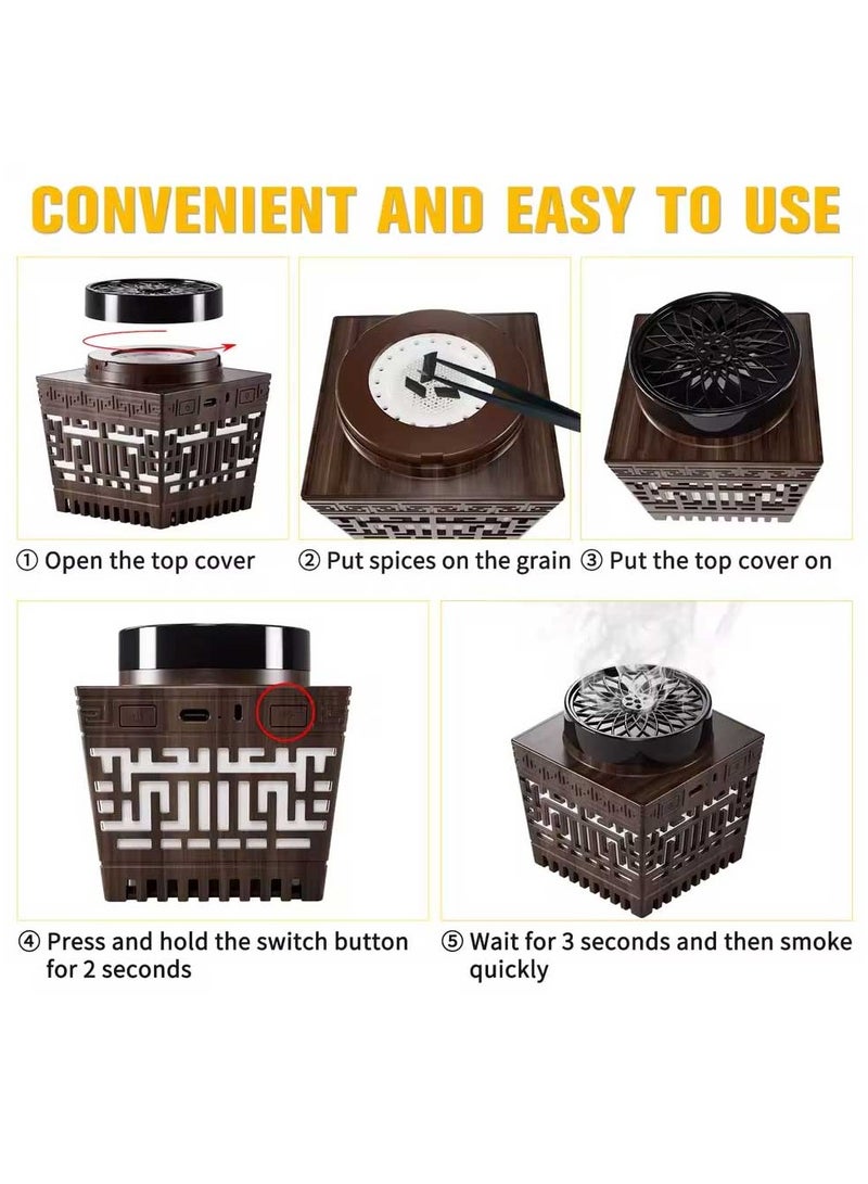 Telawah Bakhoor Arabic Electric Incense Oud Burner with Full Quran Muslim Speaker Remote and App Control - Image 3