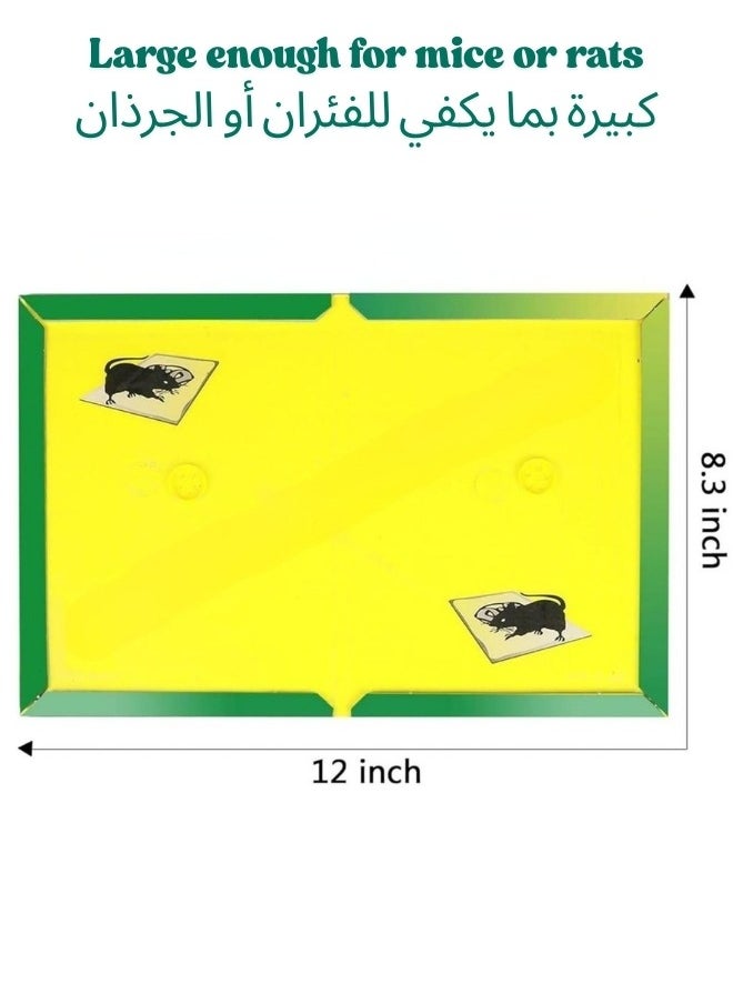 12 Pack Large Mouse Glue Traps with Enhanced Stickiness, Rat Mouse Traps, Snake Mouse Traps Sticky Pad Board for House Indoor Outdoor,Easy to Set,Extra Large (8.3" x 12")