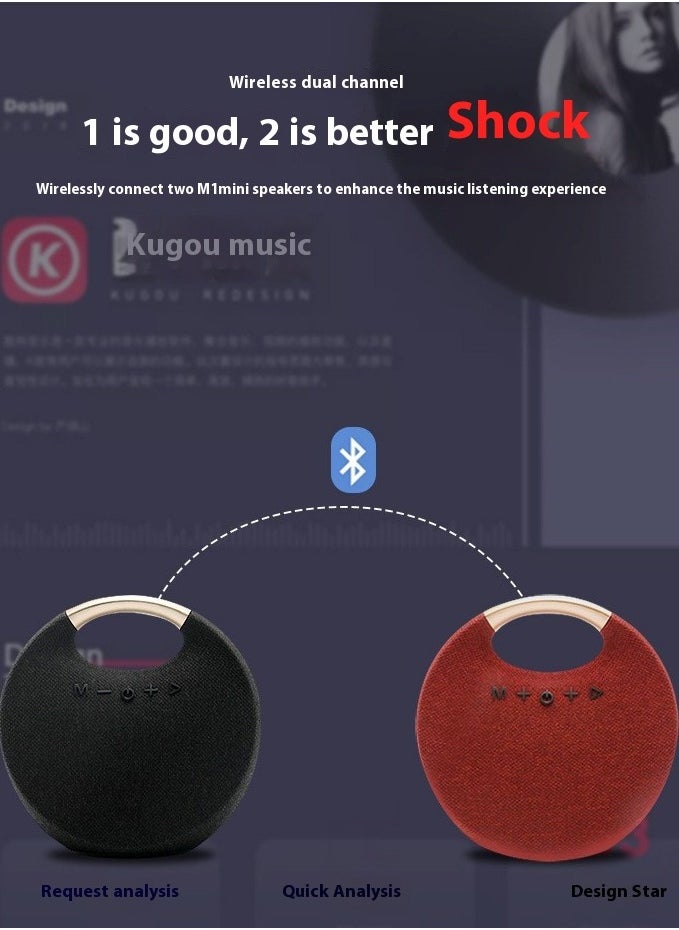 Generic - Rechargeable Bluetooth Speaker Stereo Sound, Portable Wireless Speaker App Control, TF & FM Radio & USB & AUX Connection Black - Image 1