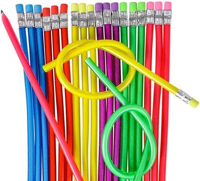 Art Creativity Bendable Pencils for Kids - 12 Pack of 13” Flexible Bendy Pencils, Fun Writing Supplies for School, Birthday Party Favors & Classroom Goodie Bag Fillers - Image 1
