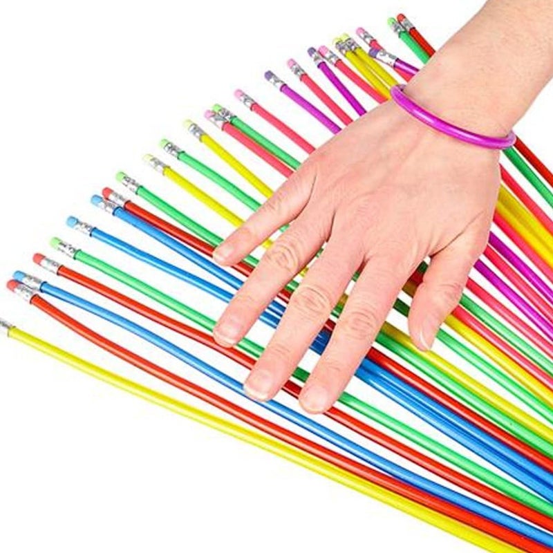 Art Creativity Bendable Pencils for Kids - 12 Pack of 13” Flexible Bendy Pencils, Fun Writing Supplies for School, Birthday Party Favors & Classroom Goodie Bag Fillers - Image 3